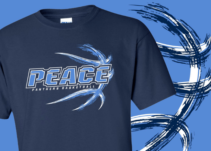 Peace Panthers basketball t-shirt.