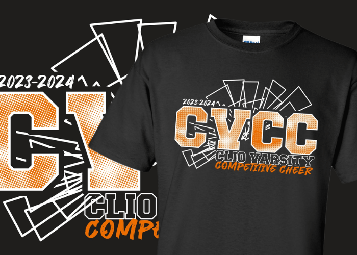 CVCC Varsity competitive cheer t-shirt.