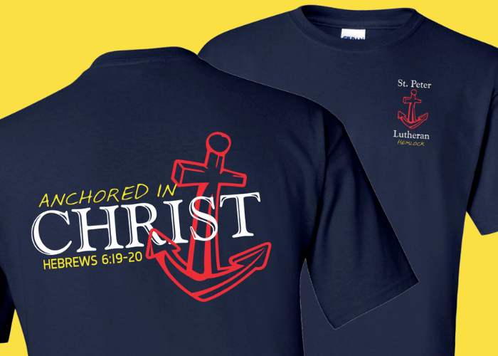 Anchored in Christ t-shirt.