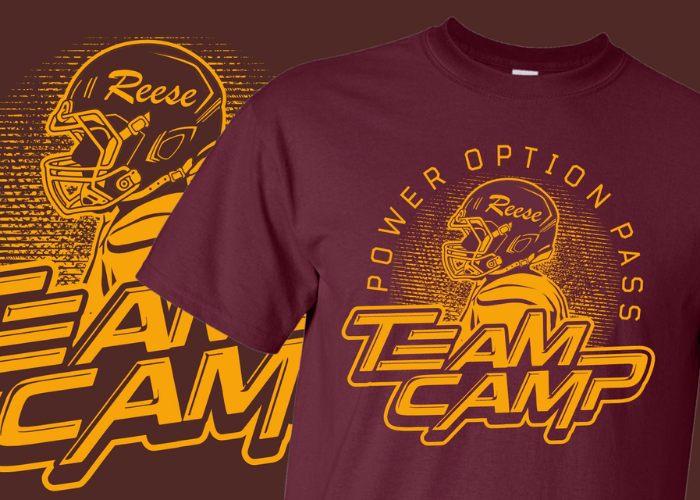 Power option pass team camp t-shirt.